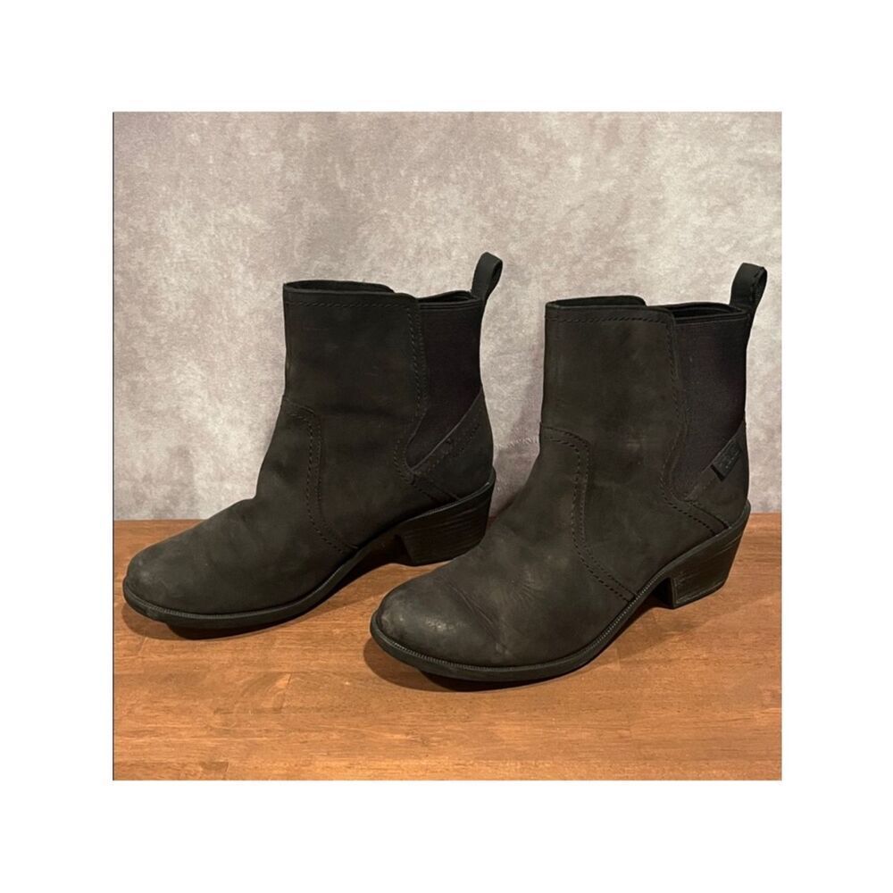 Teva Black Nubuck Anaya Slip On Chelsea Ankle Boots size 8